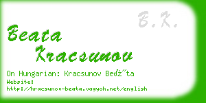 beata kracsunov business card